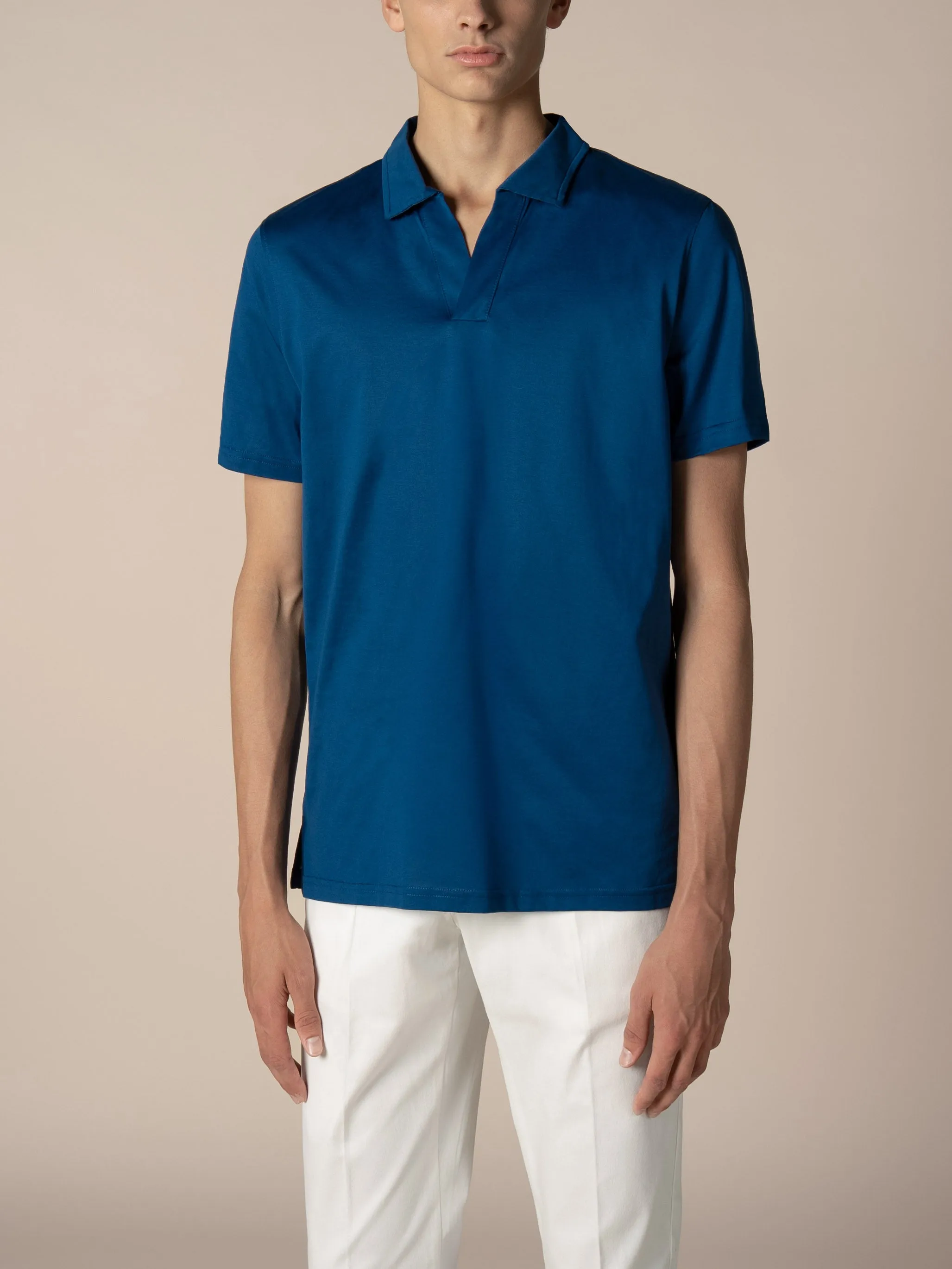 Ultramarine Buttonless Polo Shirt sold by Aurelien product image thumbnail 2