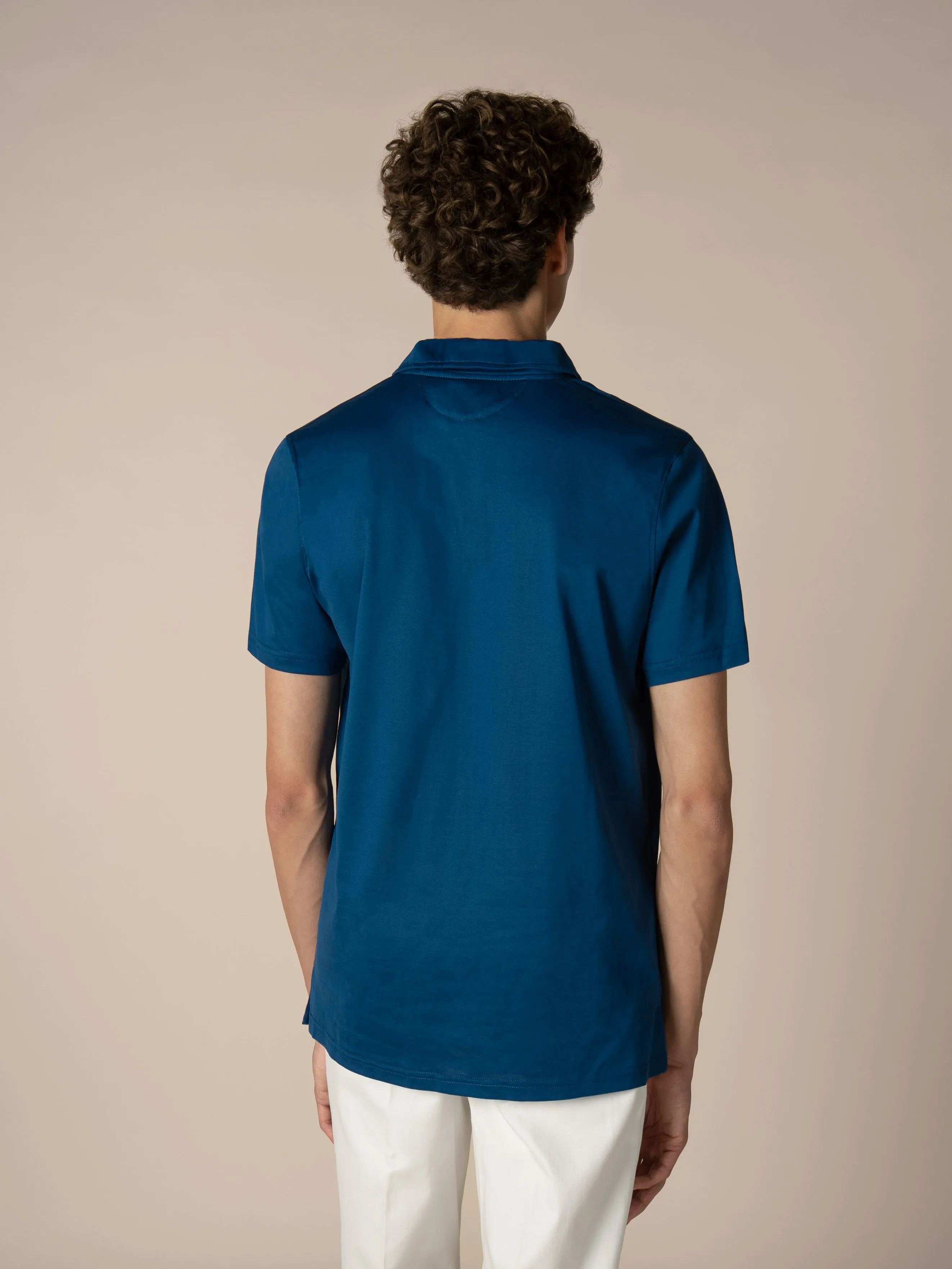 Ultramarine Buttonless Polo Shirt sold by Aurelien product image thumbnail 4
