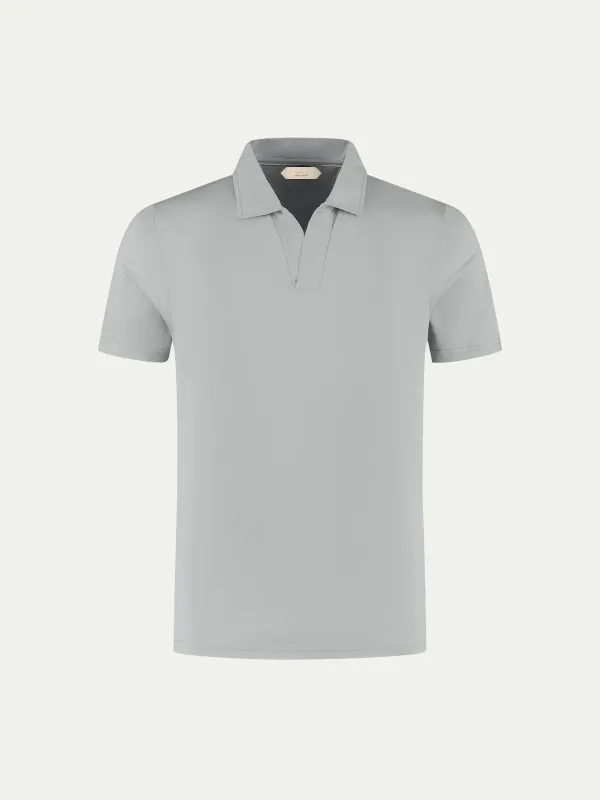Light Grey Buttonless Polo Shirt made by Aurelien