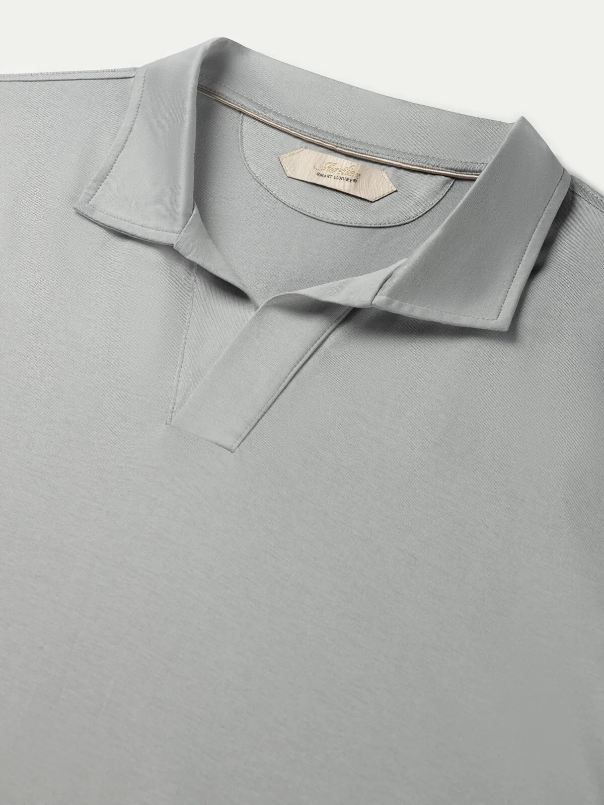 Light Grey Buttonless Polo Shirt sold by Aurelien product image thumbnail 2