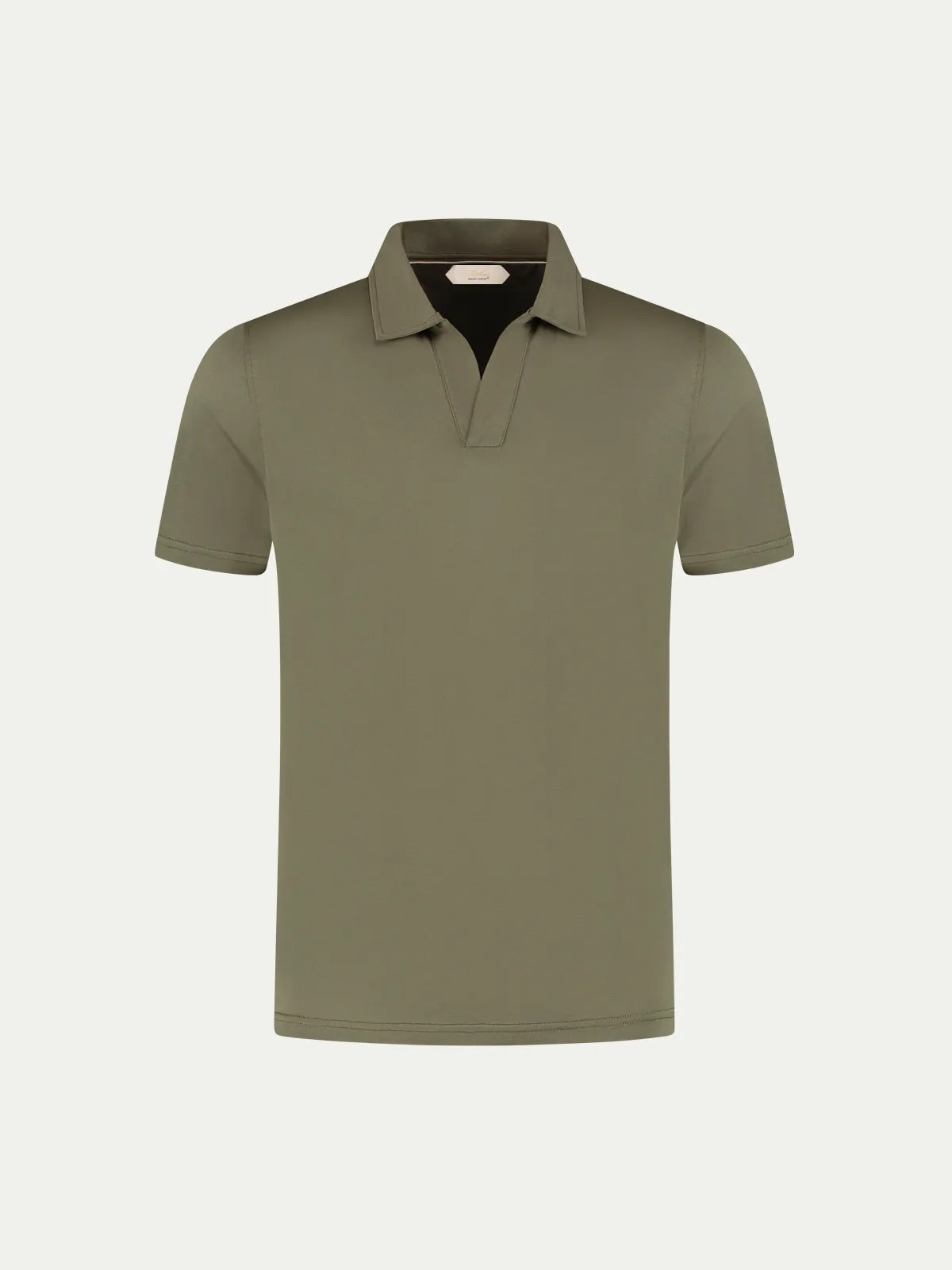 Olive Buttonless Polo Shirt sold by Aurelien