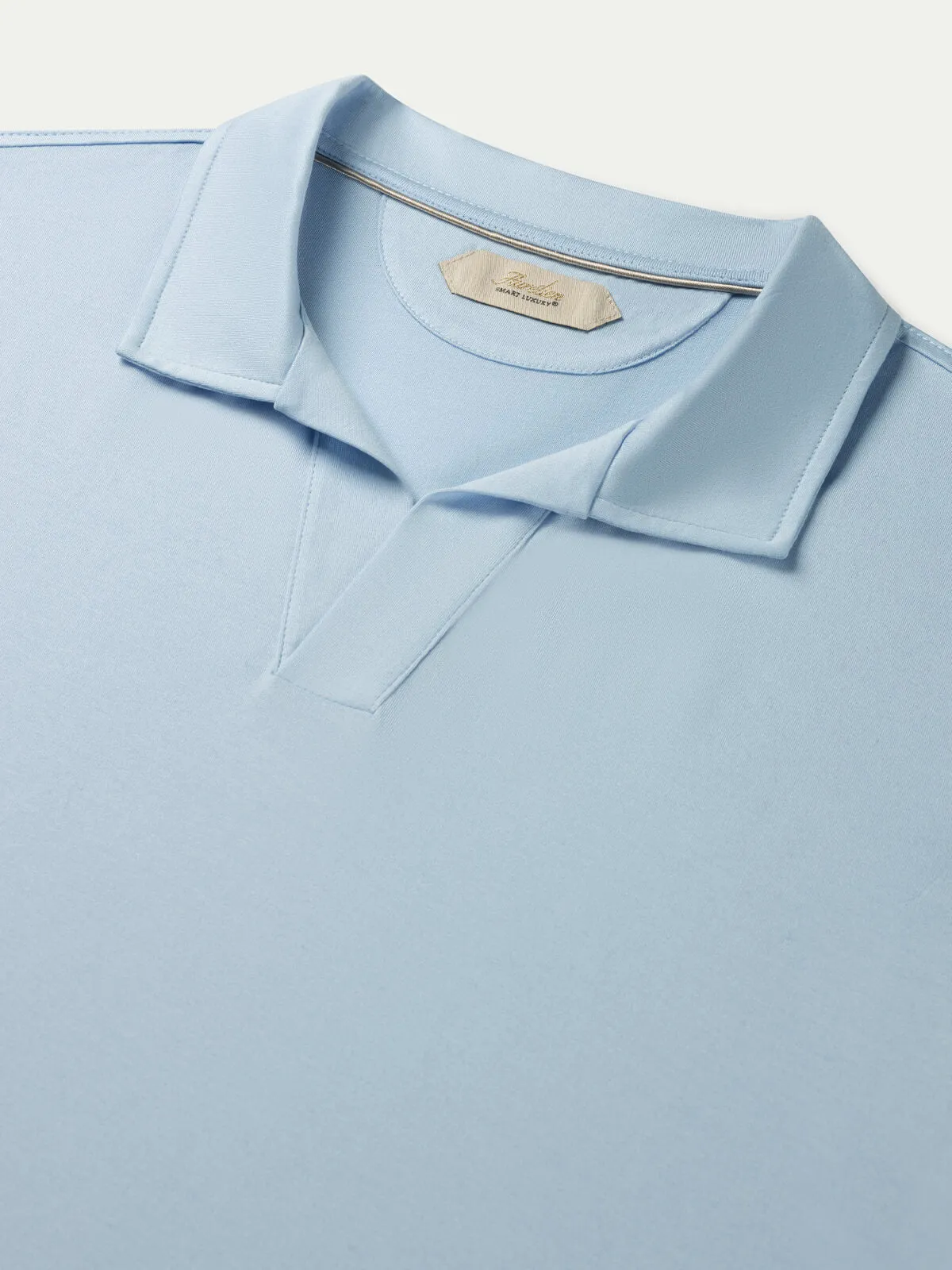 Light Blue Buttonless Polo Shirt sold by Aurelien product image thumbnail 2