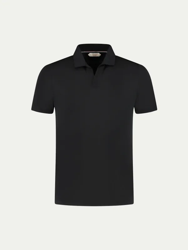 Black Buttonless Polo Shirt made by Aurelien