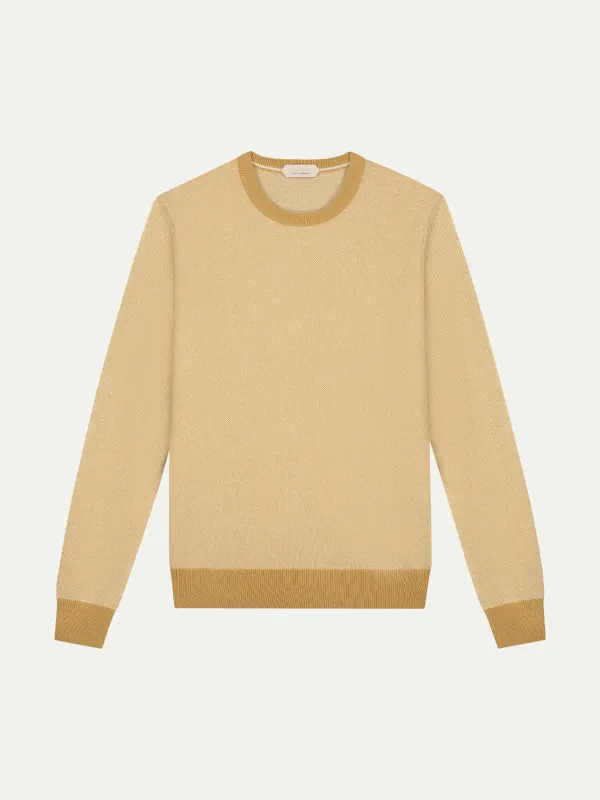 Mustard Jaquard Crew made by Aurelien