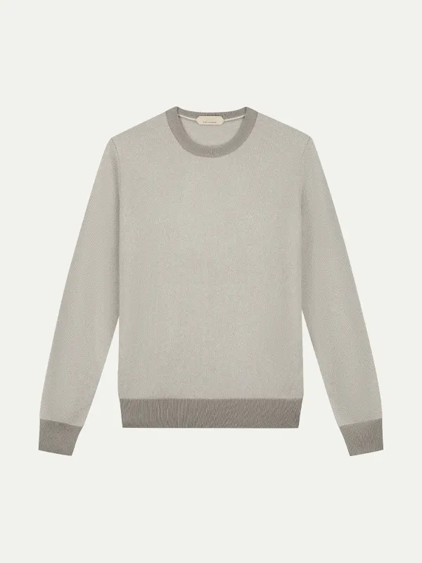 Taupe Jaquard Crew made by Aurelien