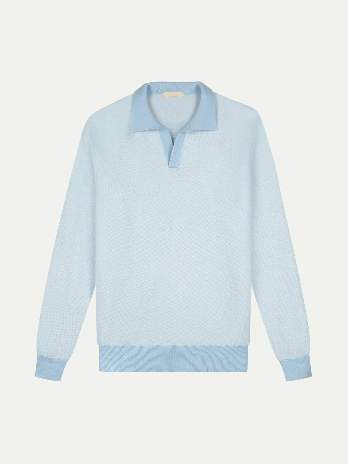 Light Blue Jaquard Polo sold by Aurelien