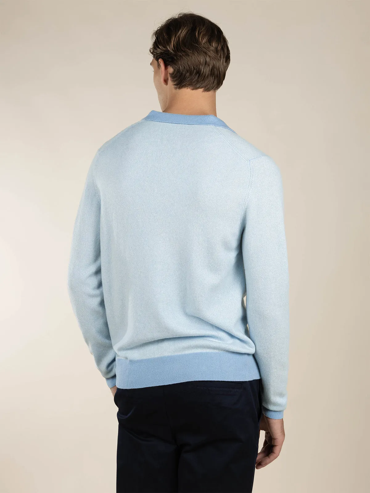 Light Blue Jaquard Polo sold by Aurelien product image thumbnail 5