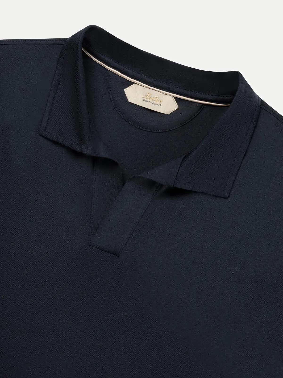 Navy Buttonless Polo Shirt sold by Aurelien product image thumbnail 2