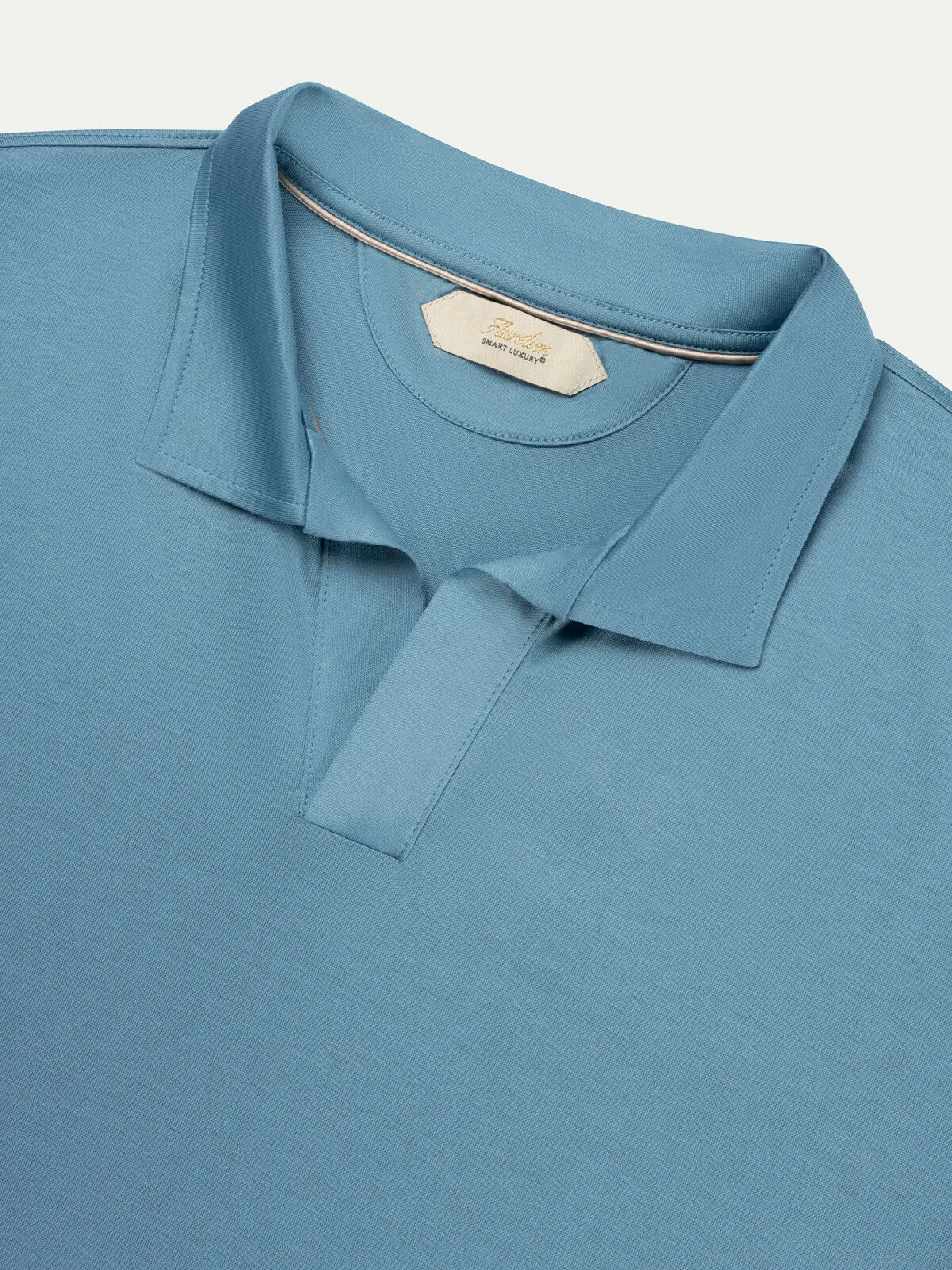 Sapphire Blue Buttonless Polo Shirt sold by Aurelien product image thumbnail 2