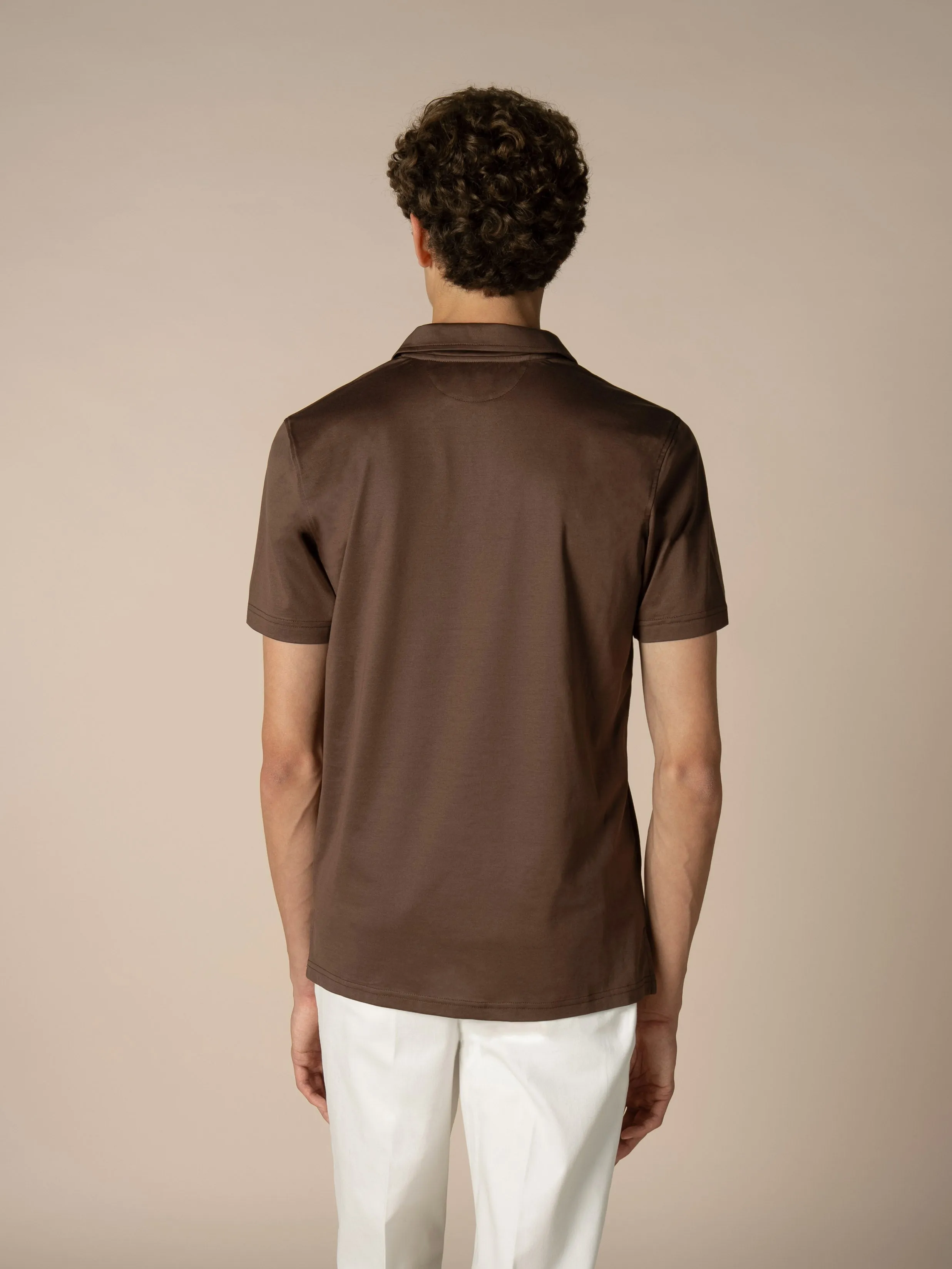 Chocolate Buttonless Polo Shirt sold by Aurelien product image thumbnail 5