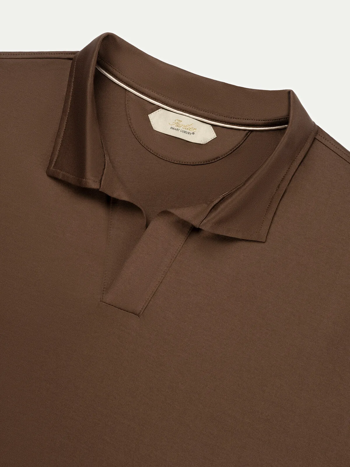 Chocolate Buttonless Polo Shirt sold by Aurelien product image thumbnail 3