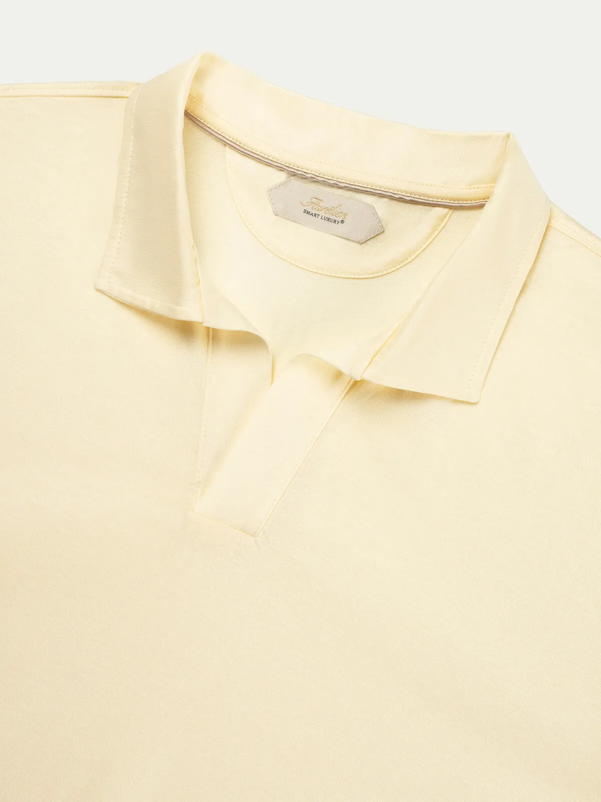 Vanilla Buttonless Polo Shirt sold by Aurelien product image thumbnail 3