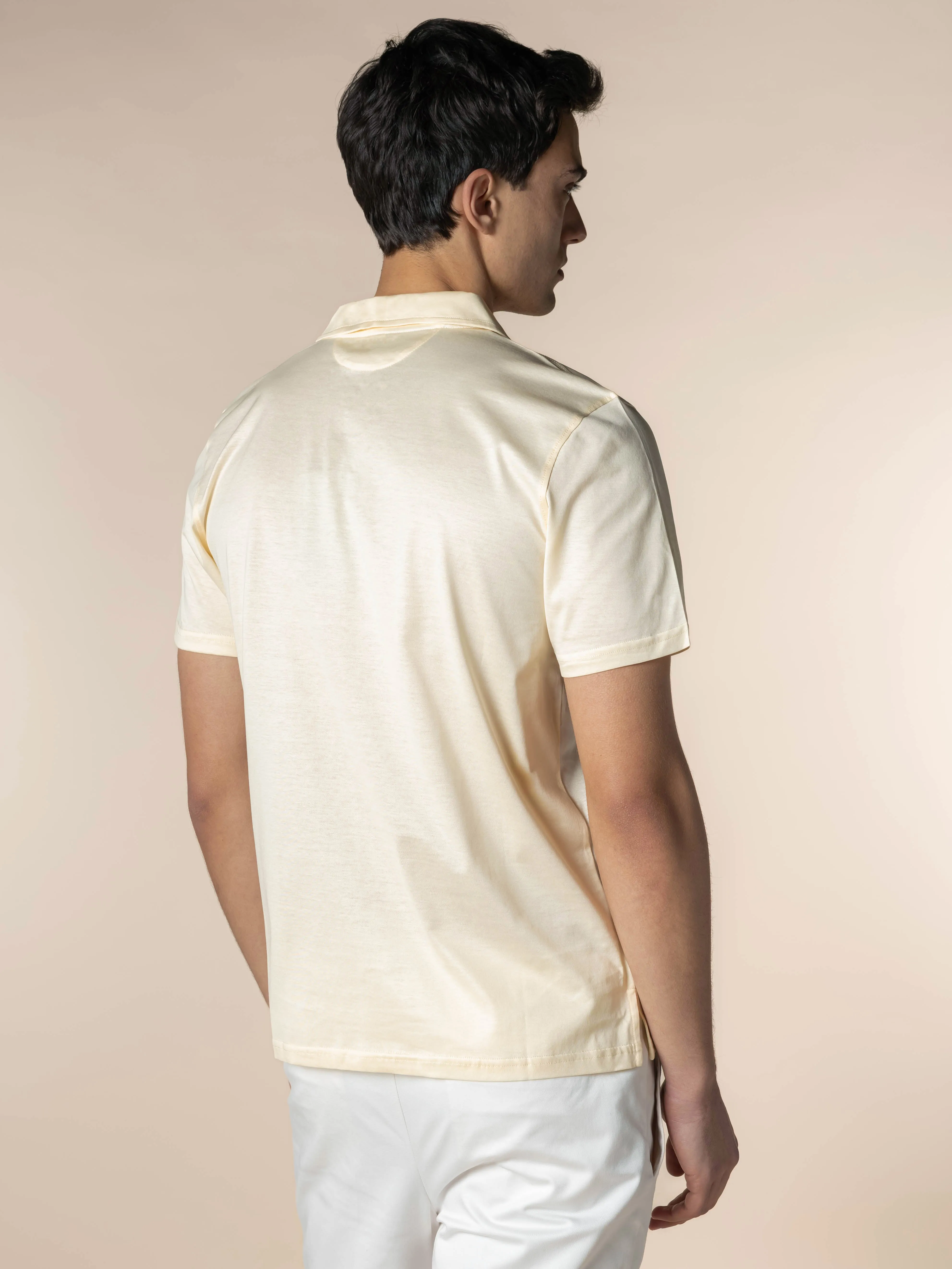 Vanilla Buttonless Polo Shirt sold by Aurelien product image thumbnail 5