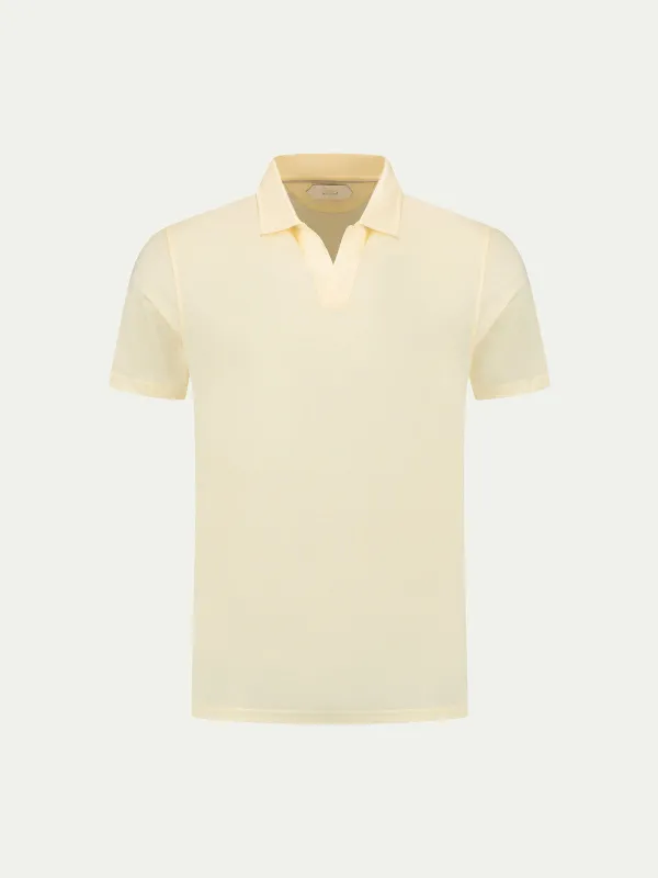 Vanilla Buttonless Polo Shirt made by Aurelien