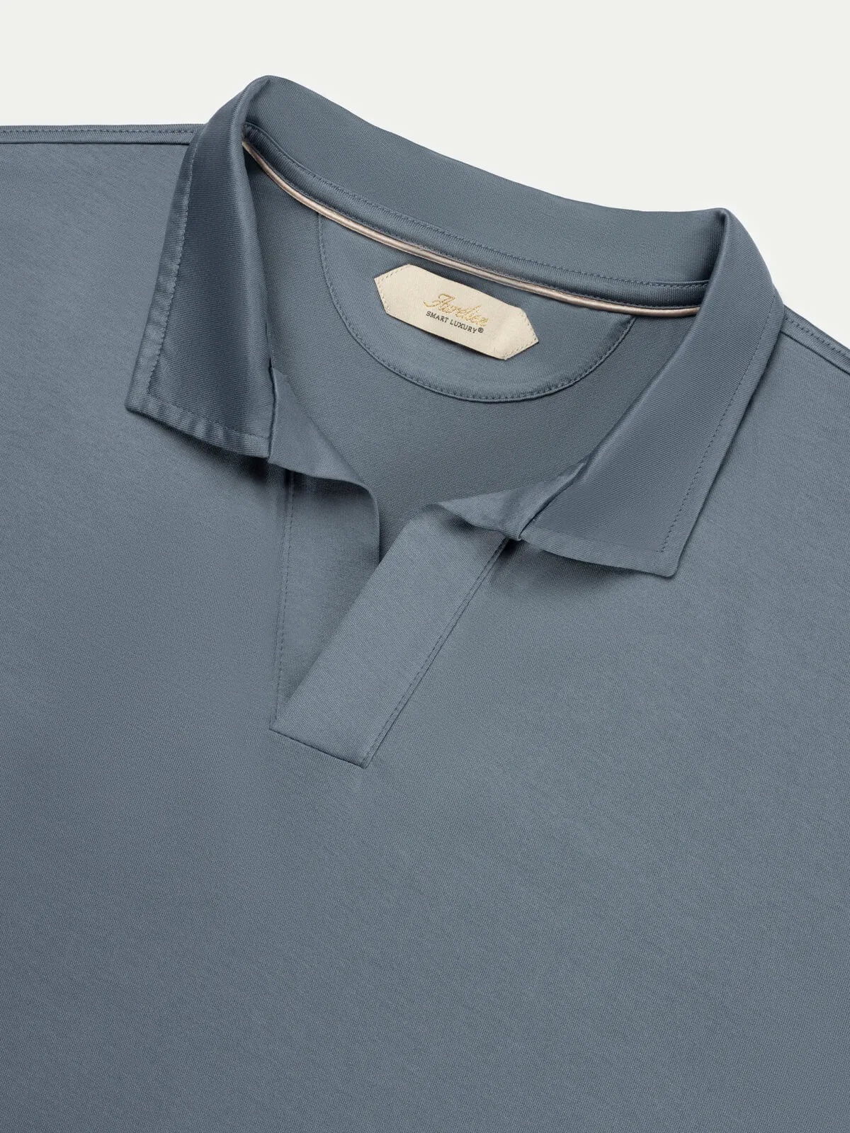 Steel Blue Buttonless Polo Shirt sold by Aurelien product image thumbnail 2