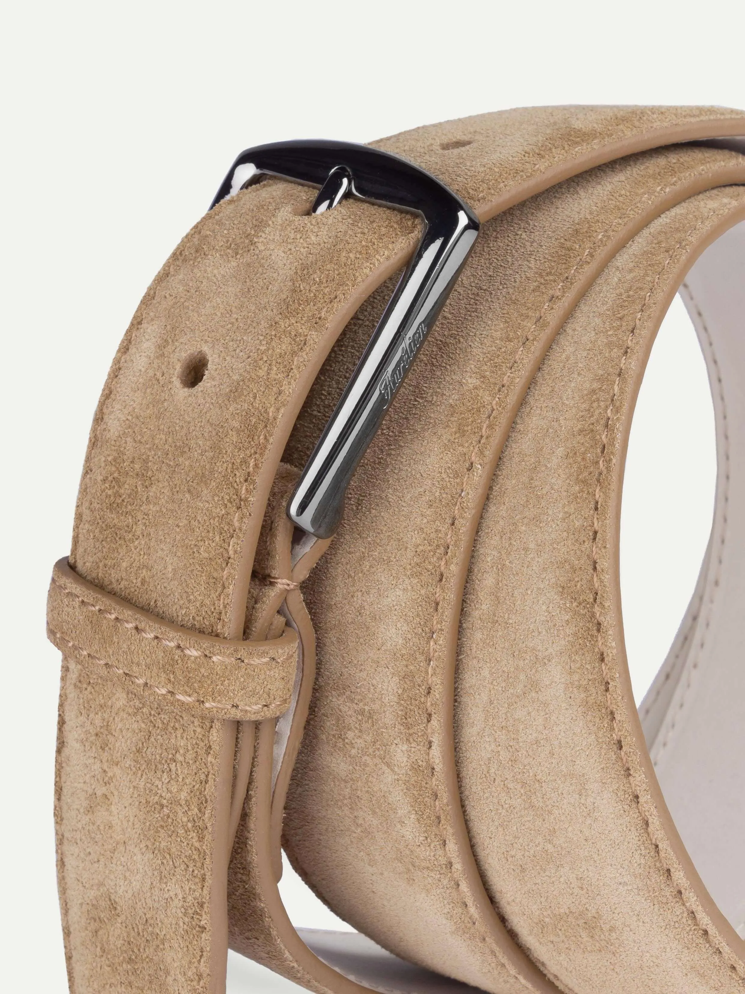 Beige Suede Leather Belt sold by Aurelien product image thumbnail 3