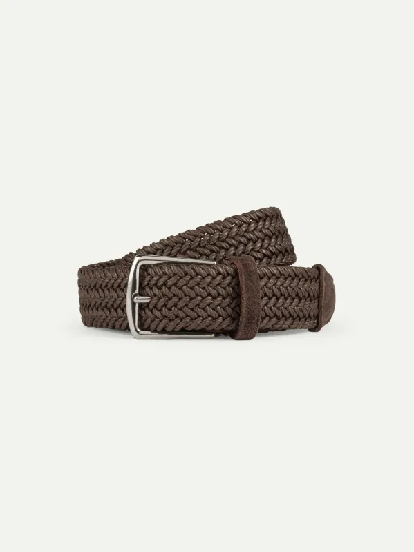 Chocolate Waxed Cotton Belt made by Aurelien