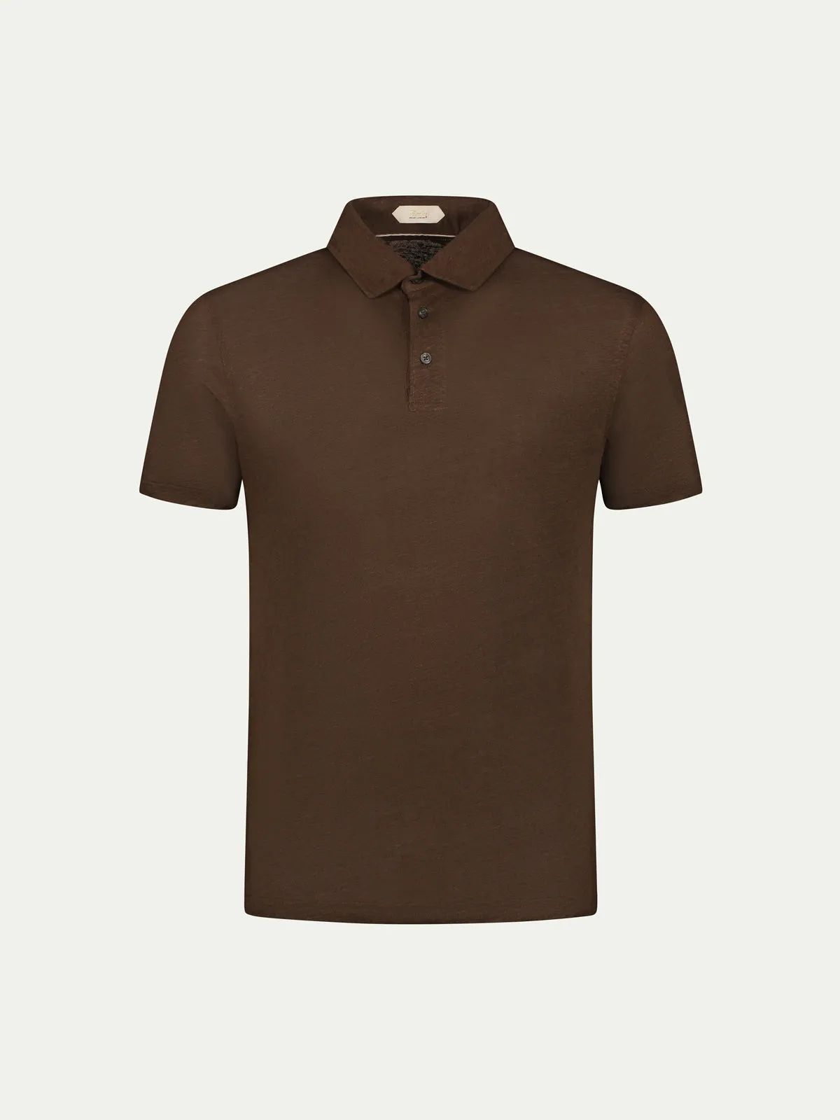 Chocolate Linen Polo Shirt sold by Aurelien