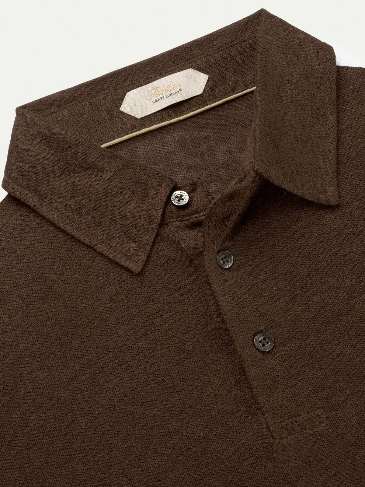 Chocolate Linen Polo Shirt sold by Aurelien product image thumbnail 3