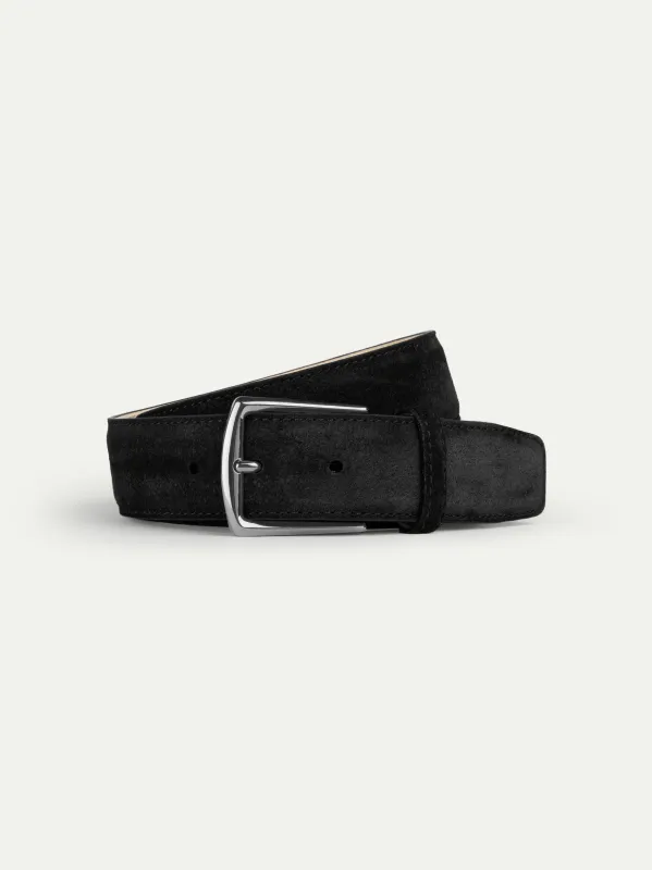 Black Suede Leather Belt made by Aurelien