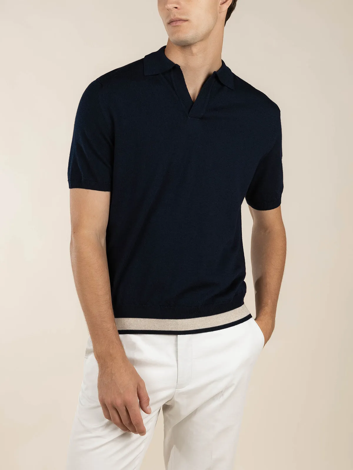 Buttonless AUR1 Polo Navy sold by Aurelien product image thumbnail 2