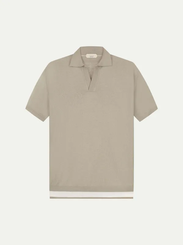 Buttonless AUR1 Polo Greige made by Aurelien