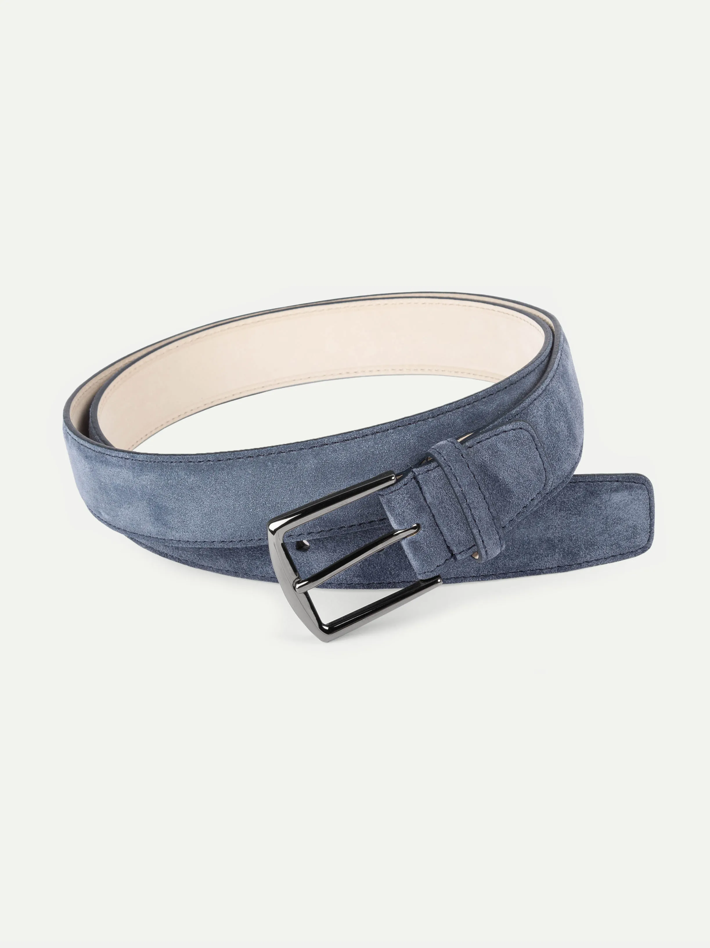 Steel Blue Suede Leather Belt sold by Aurelien product image thumbnail 4