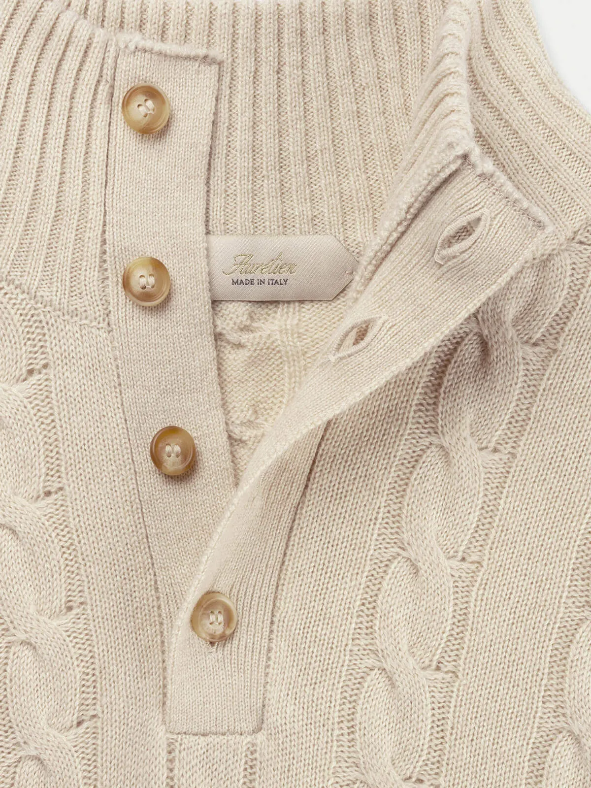 Light Beige Winter Button Sweater sold by Aurelien product image thumbnail 3