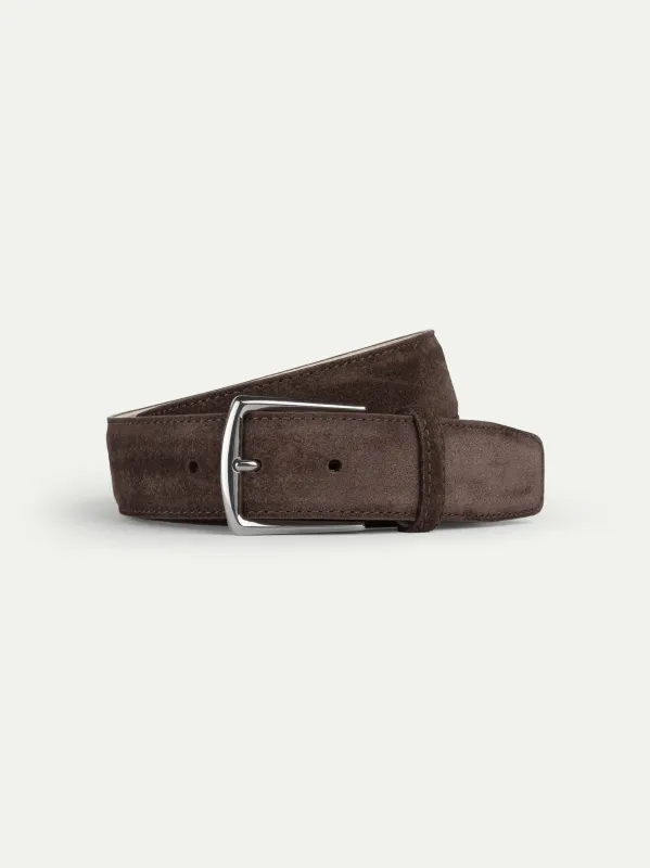 Warm Grey Suede Leather Belt made by Aurelien