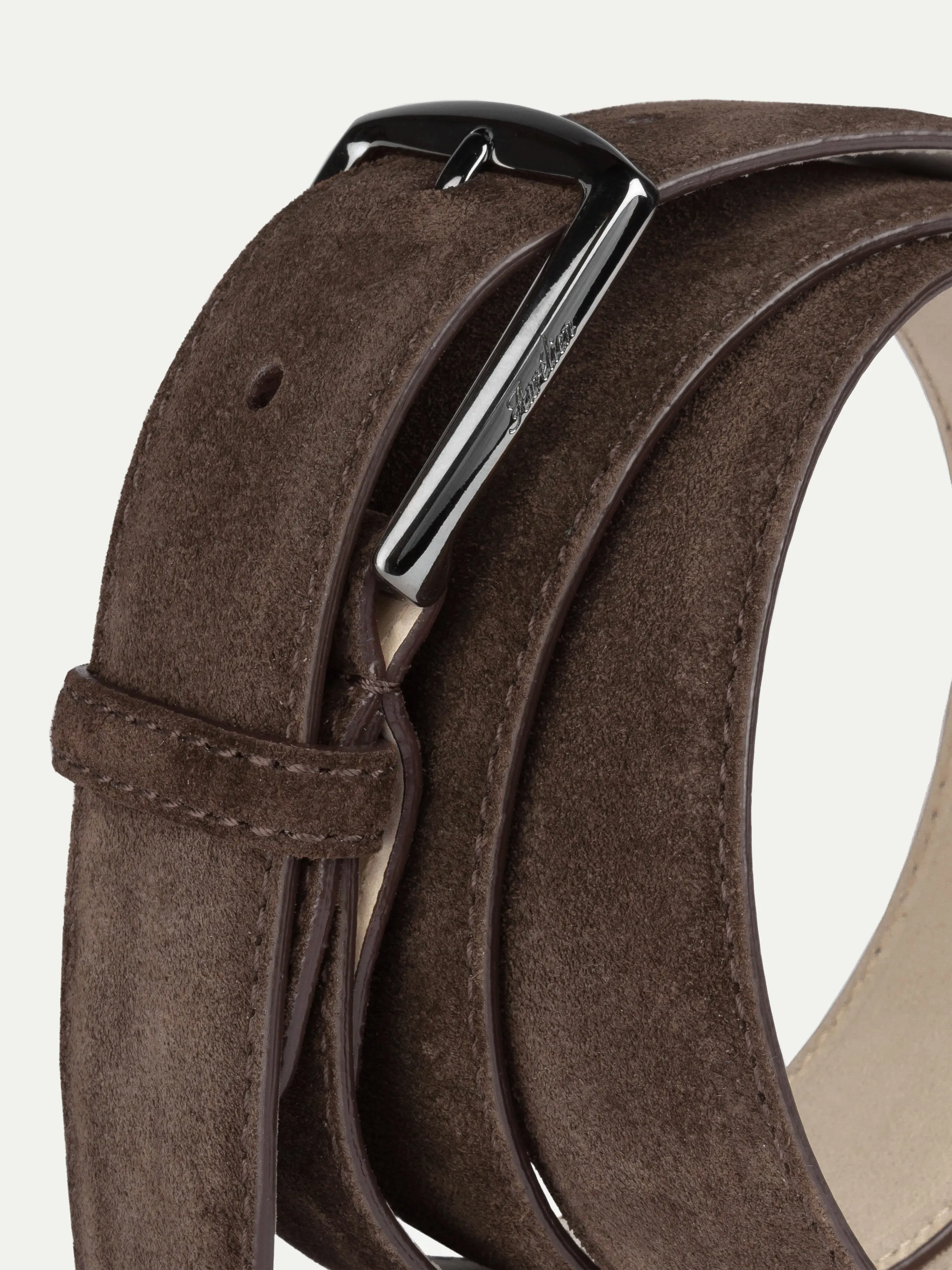 Warm Grey Suede Leather Belt sold by Aurelien product image thumbnail 3