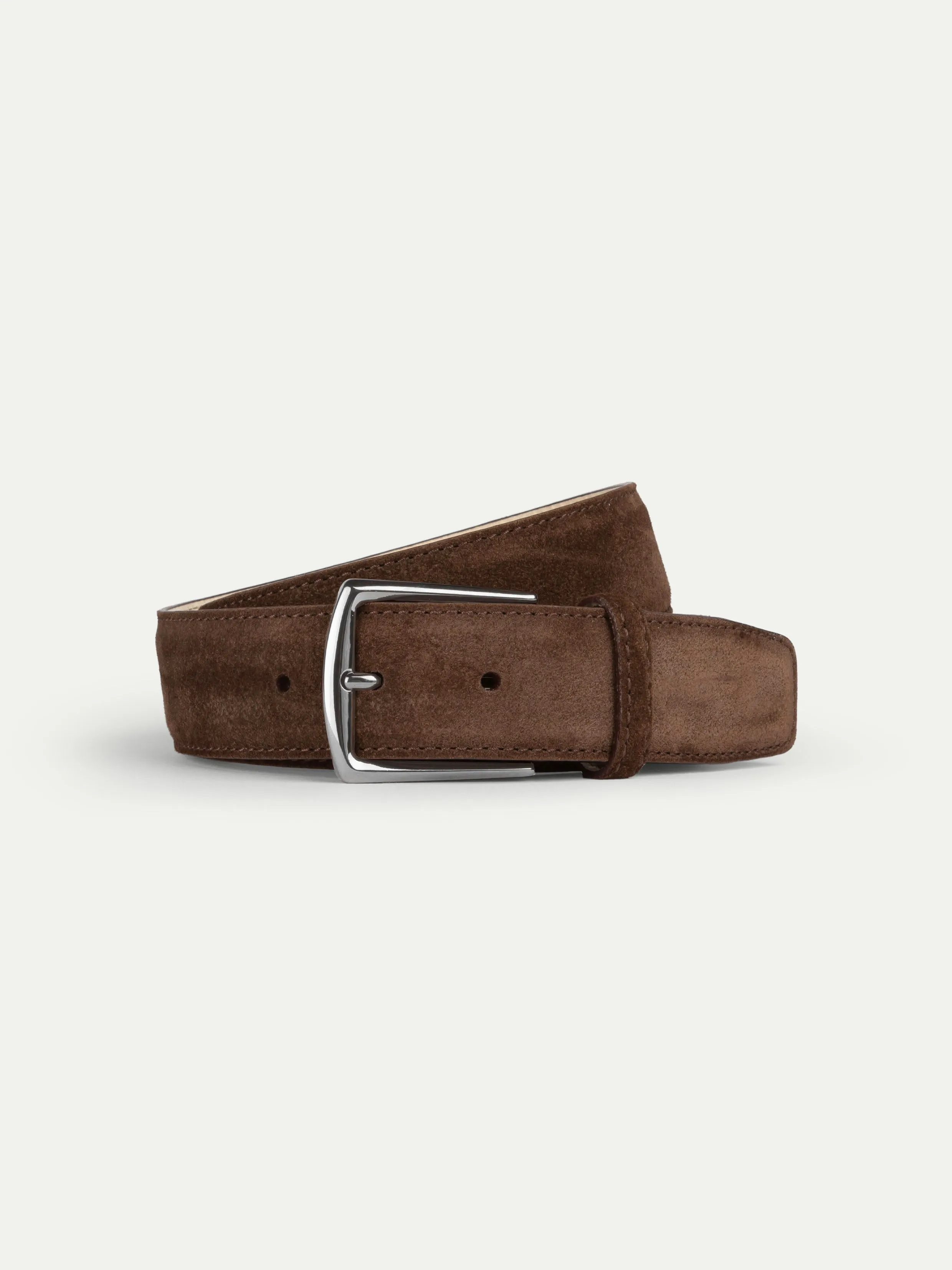 Chocolate Suede Leather Belt sold by Aurelien