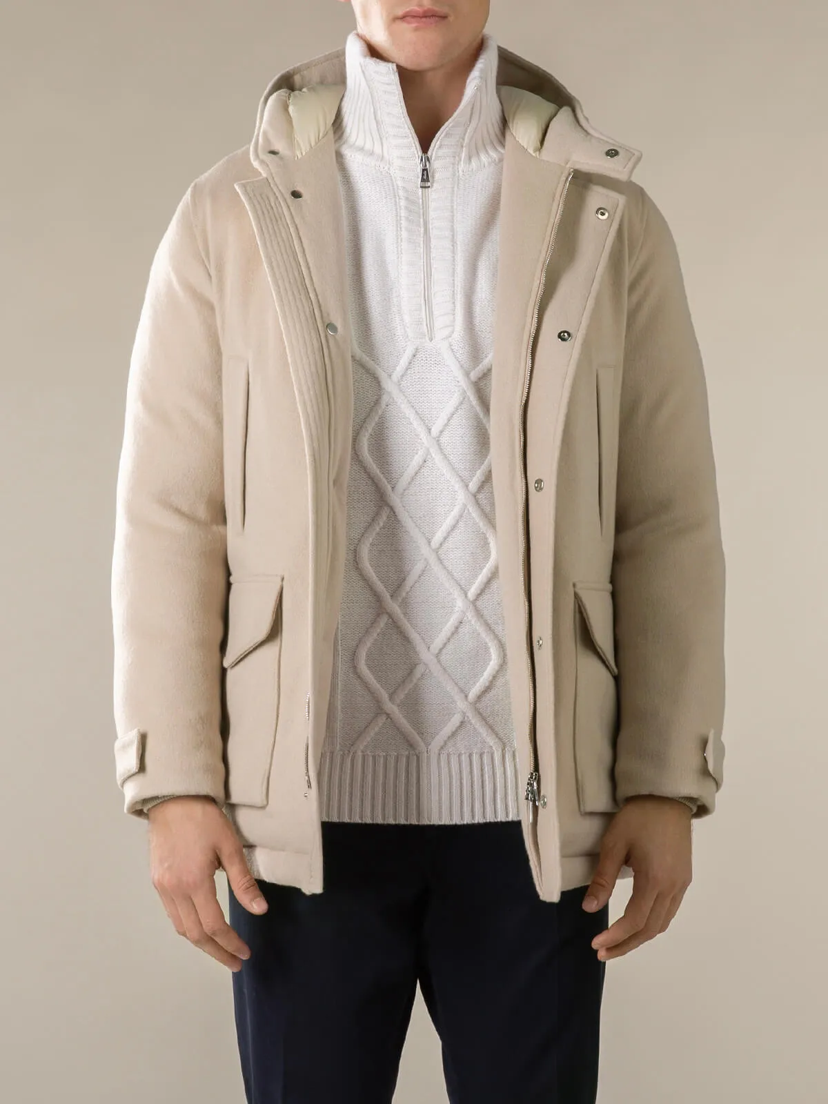 Light Beige Wintertime Parka sold by Aurelien product image thumbnail 5