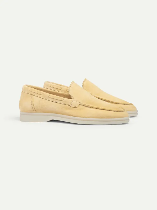 Lady Light Yellow Yacht Loafers made by Aurelien