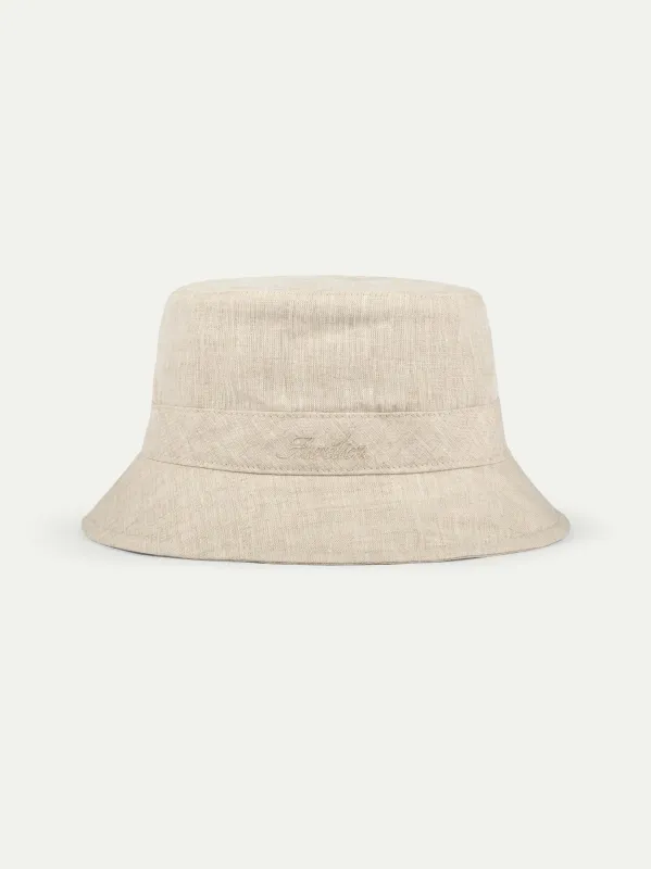 Sand Linen Bucket Hat made by Aurelien