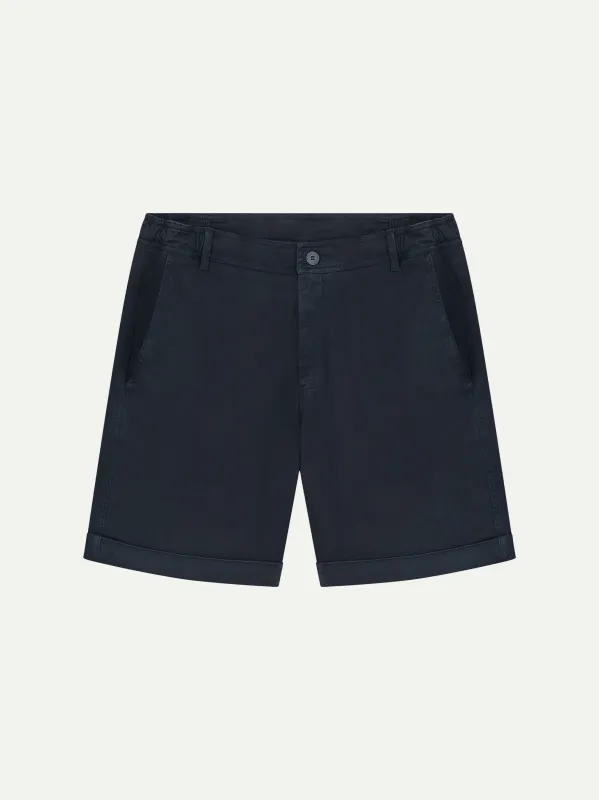 Navy Cotton Seaside Shorts made by Aurelien