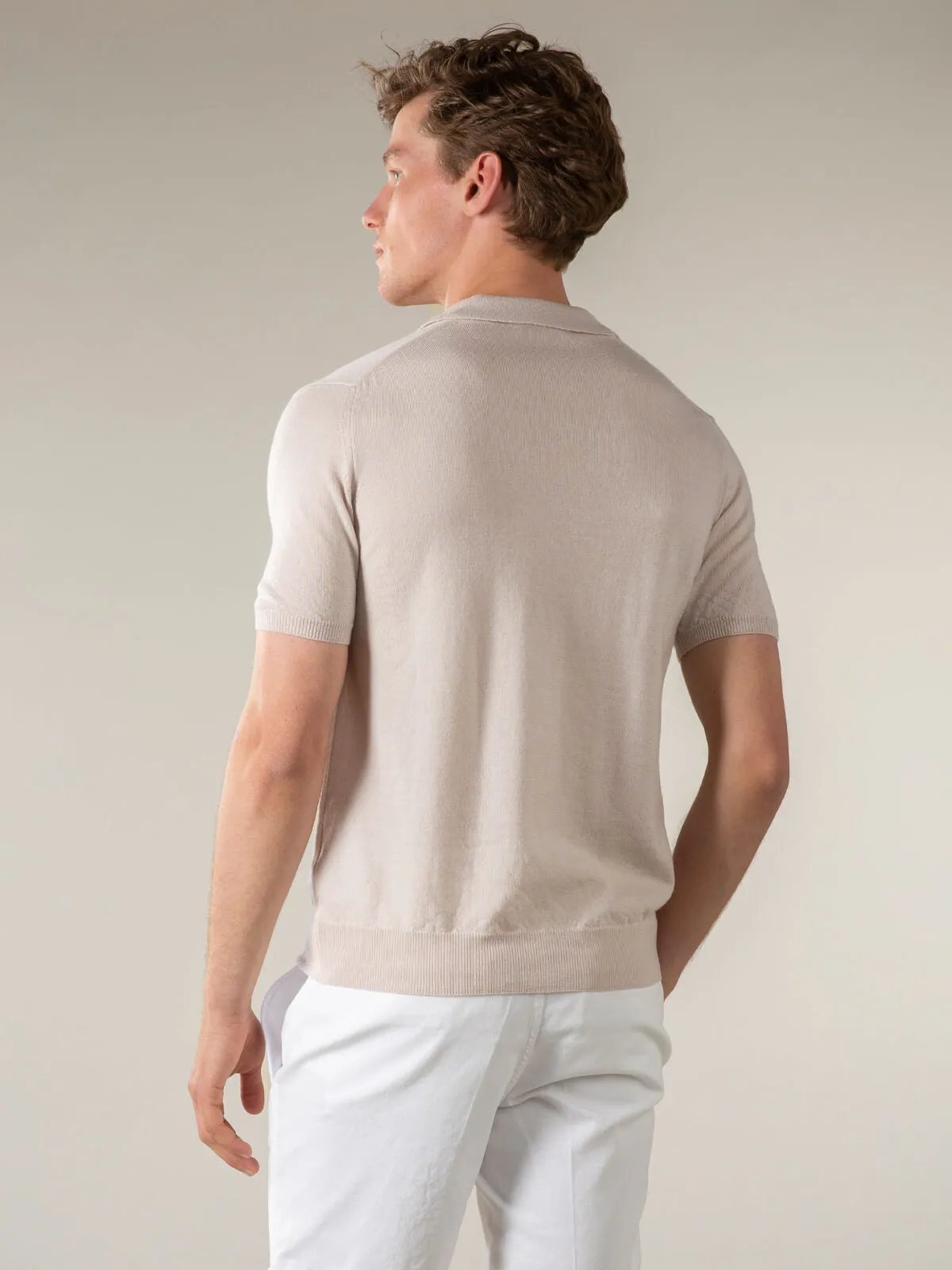 Shortsleeve Buttonless Polo Ecru sold by Aurelien product image thumbnail 5