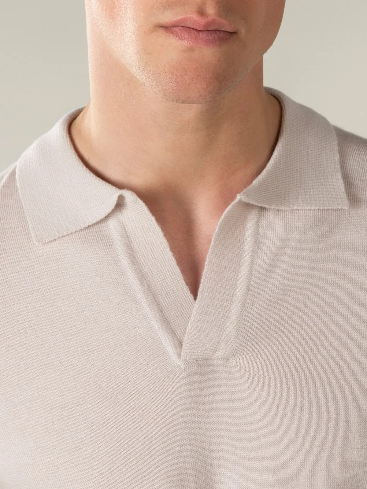 Shortsleeve Buttonless Polo Ecru sold by Aurelien product image thumbnail 3