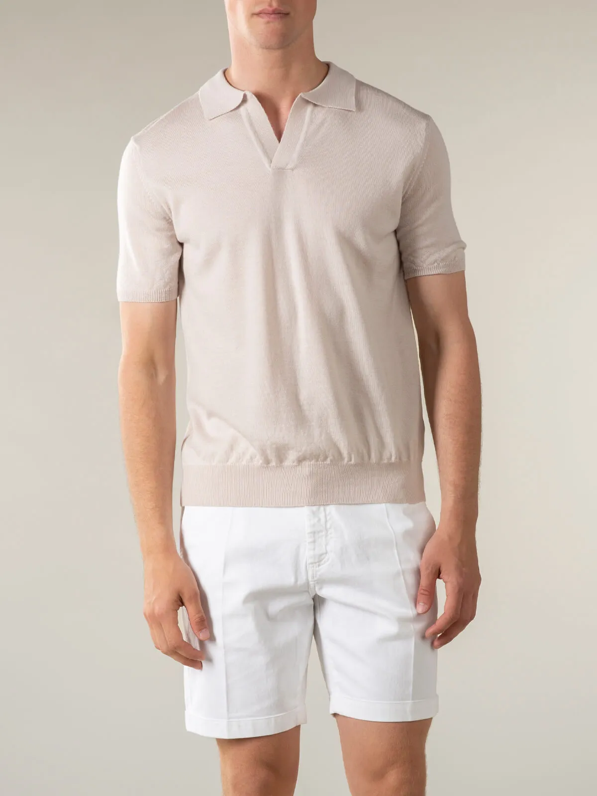 Shortsleeve Buttonless Polo Ecru sold by Aurelien product image thumbnail 2