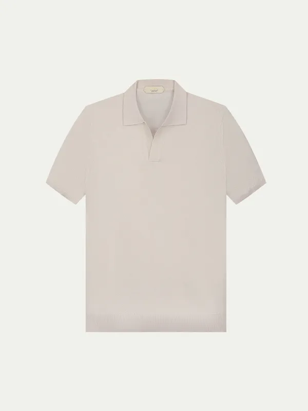 Shortsleeve Buttonless Polo Ecru made by Aurelien