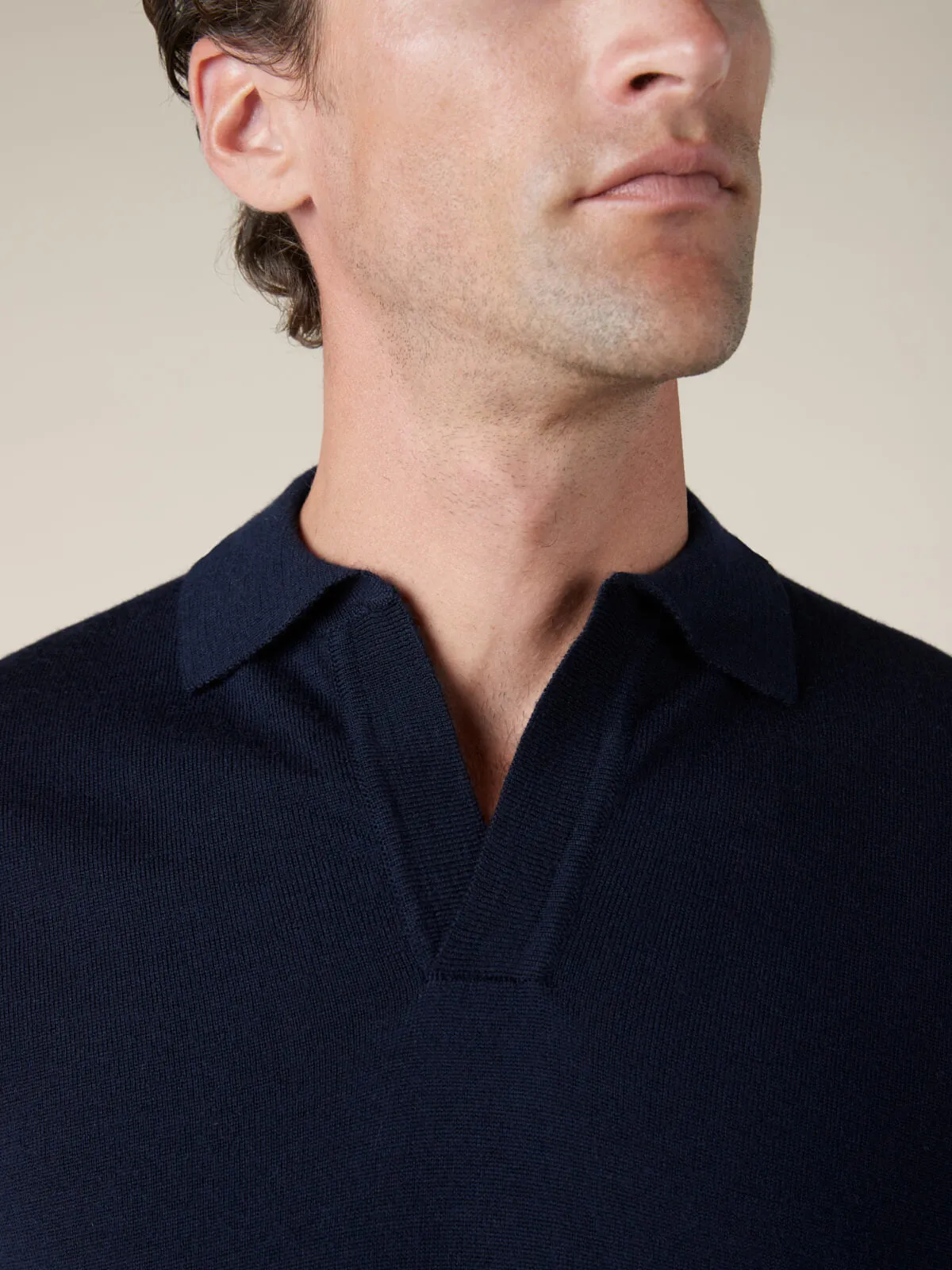 Shortsleeve Buttonless Polo Navy sold by Aurelien product image thumbnail 4