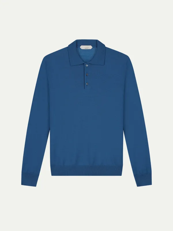 Extrafine Merino Polo Ultramarine made by Aurelien