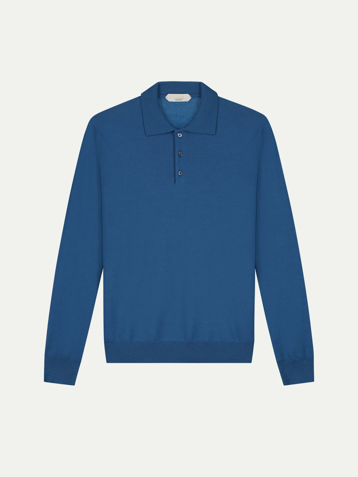 Extrafine Merino Polo Ultramarine sold by Aurelien