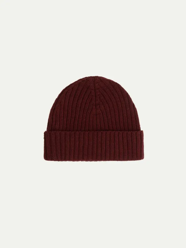 Extrafine Merino Hat Burgundy made by Aurelien