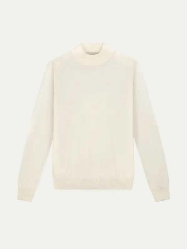 Extrafine Merino Mockneck Ivory made by Aurelien