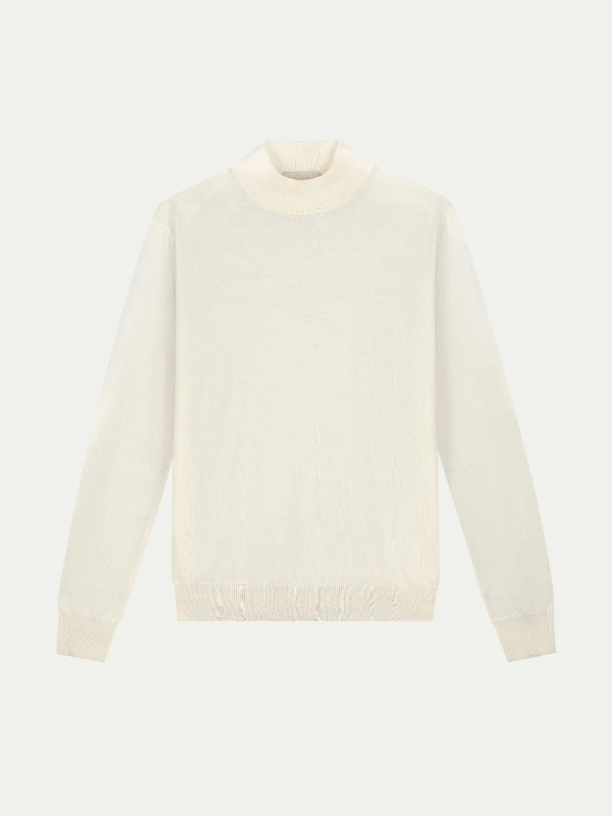 Extrafine Merino Mockneck Ivory sold by Aurelien