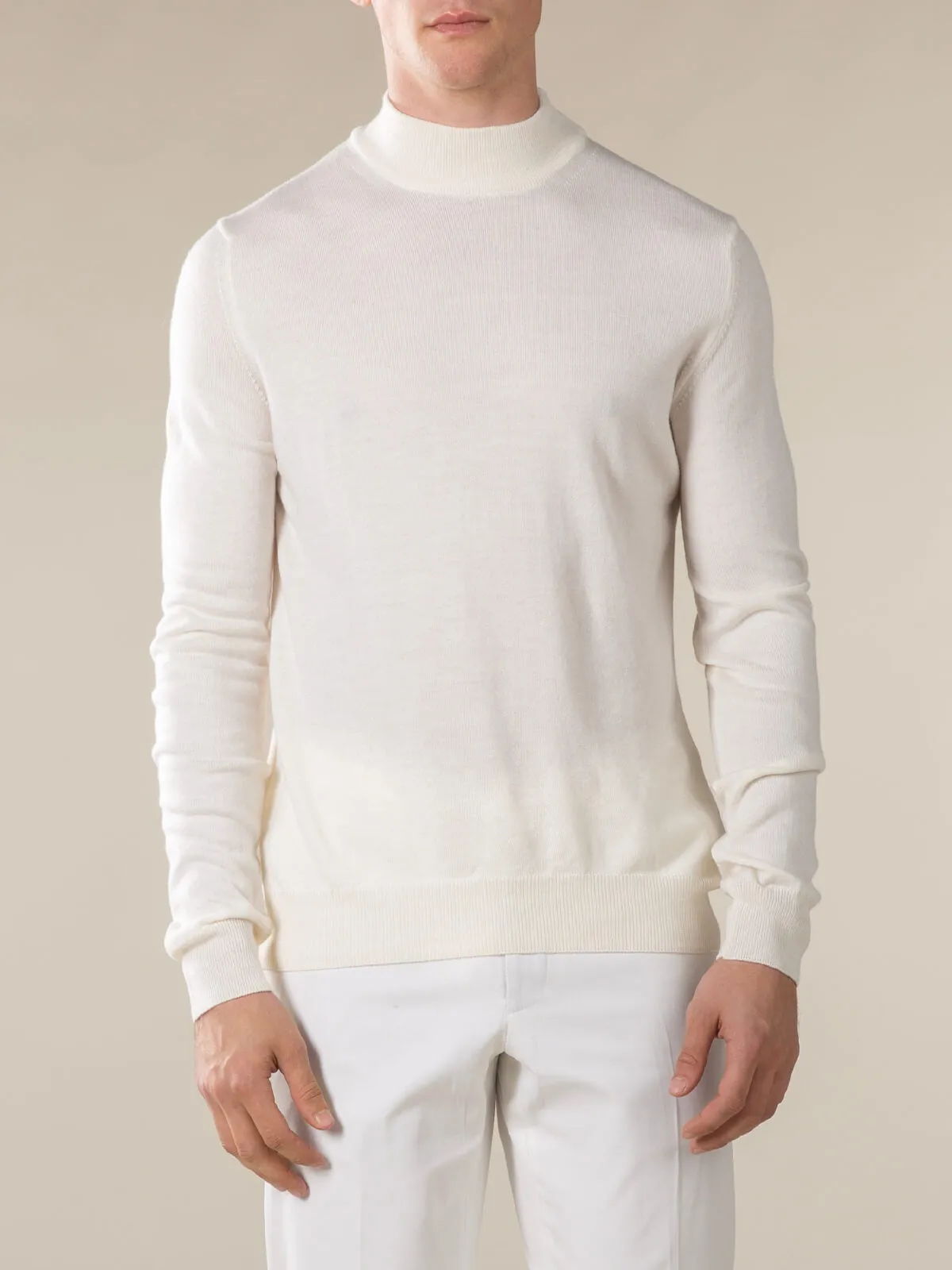 Extrafine Merino Mockneck Ivory sold by Aurelien product image thumbnail 2