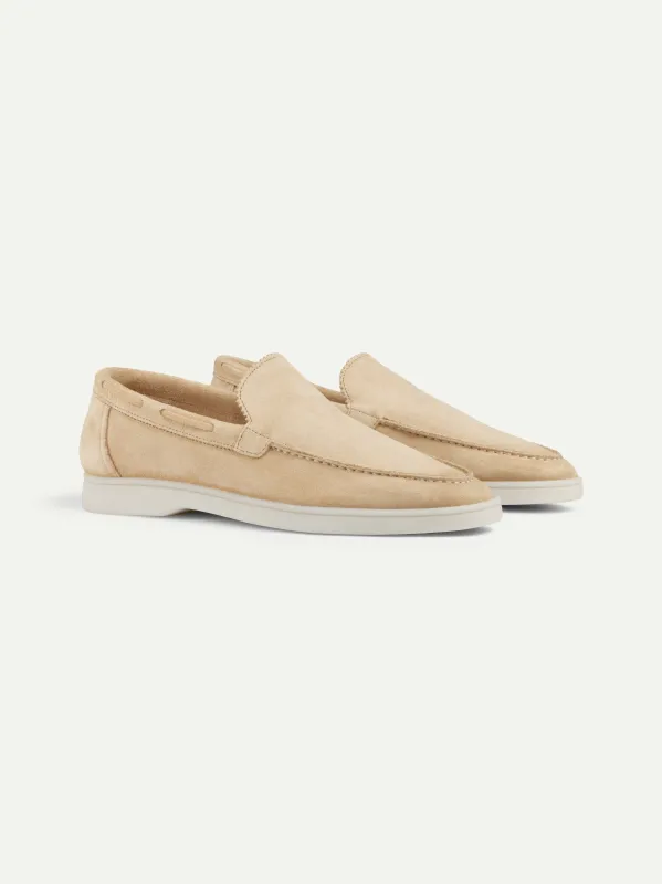 Lady Light Beige Yacht Loafers made by Aurelien