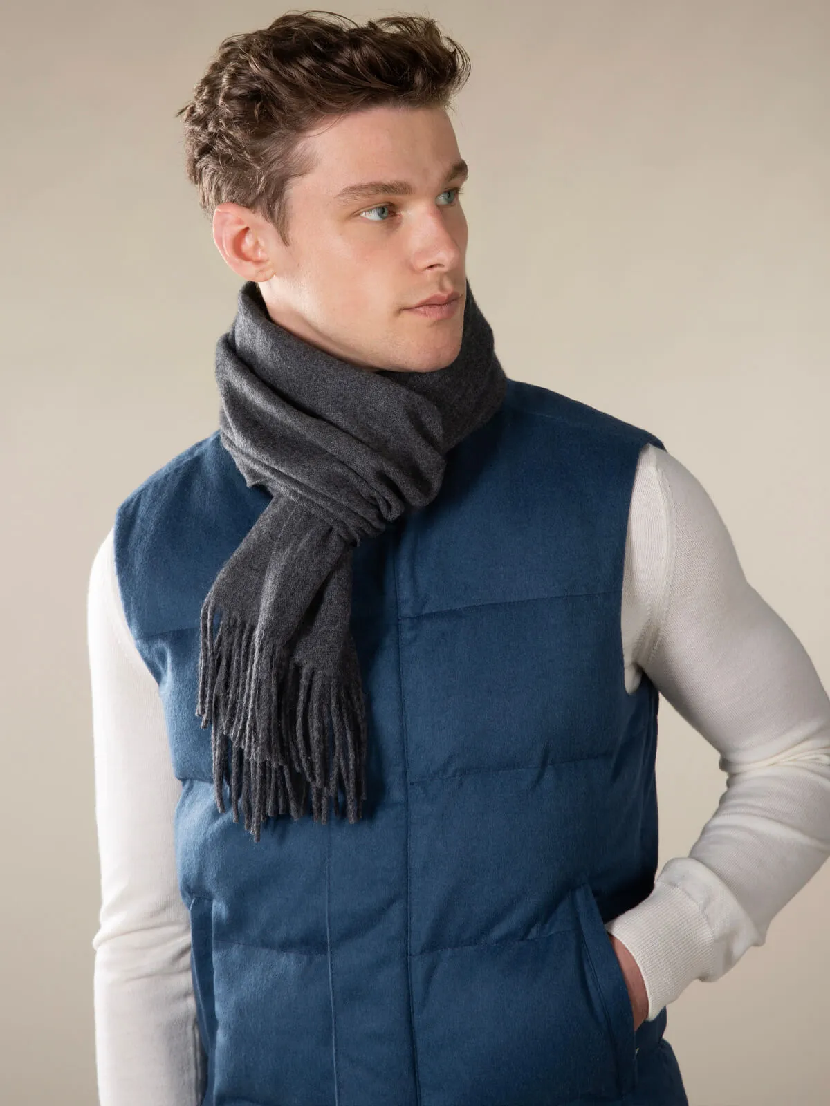 Dark Grey Scarf sold by Aurelien product image thumbnail 4