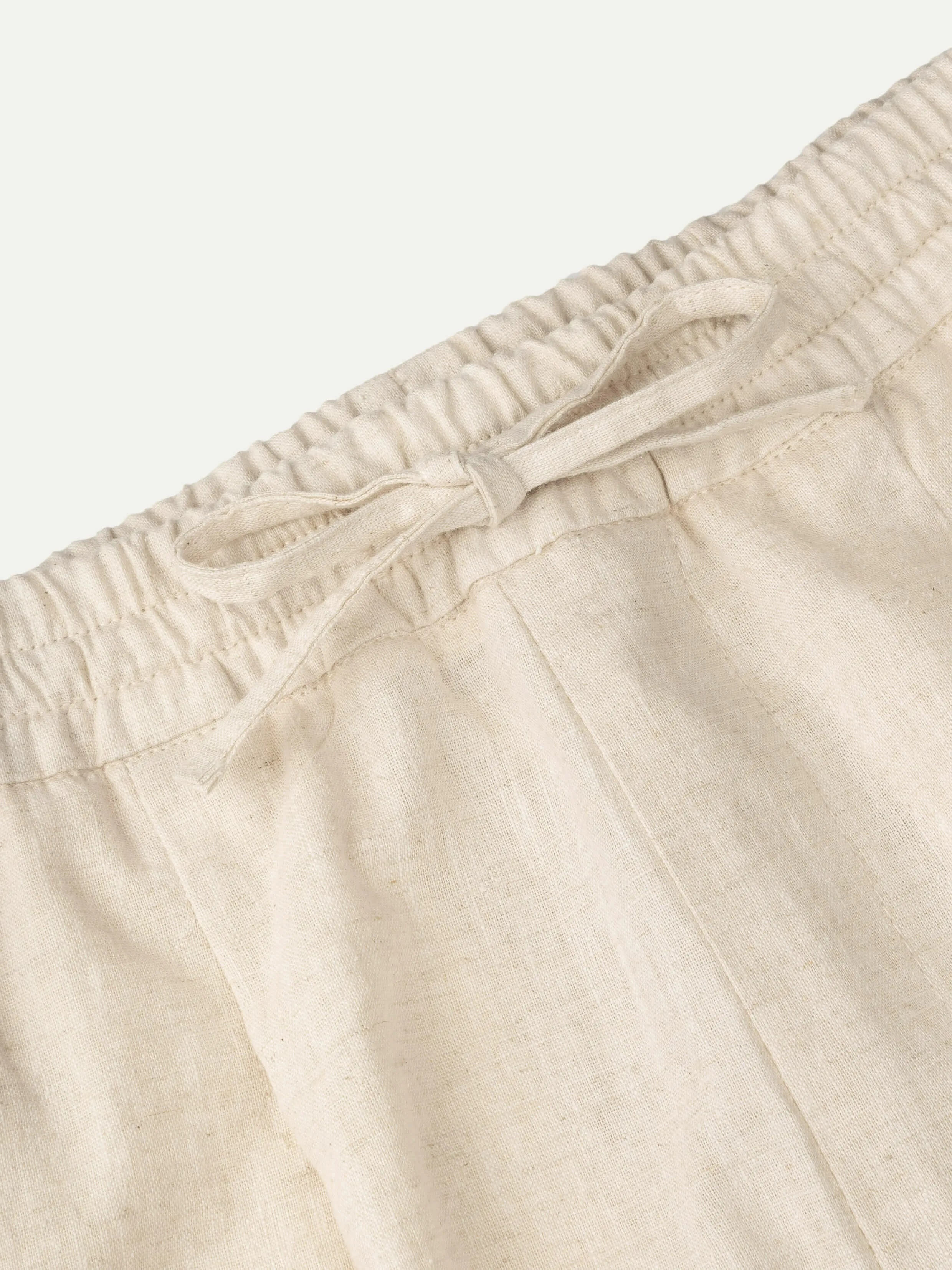 Beige Linen Seaside Shorts sold by Aurelien product image thumbnail 3