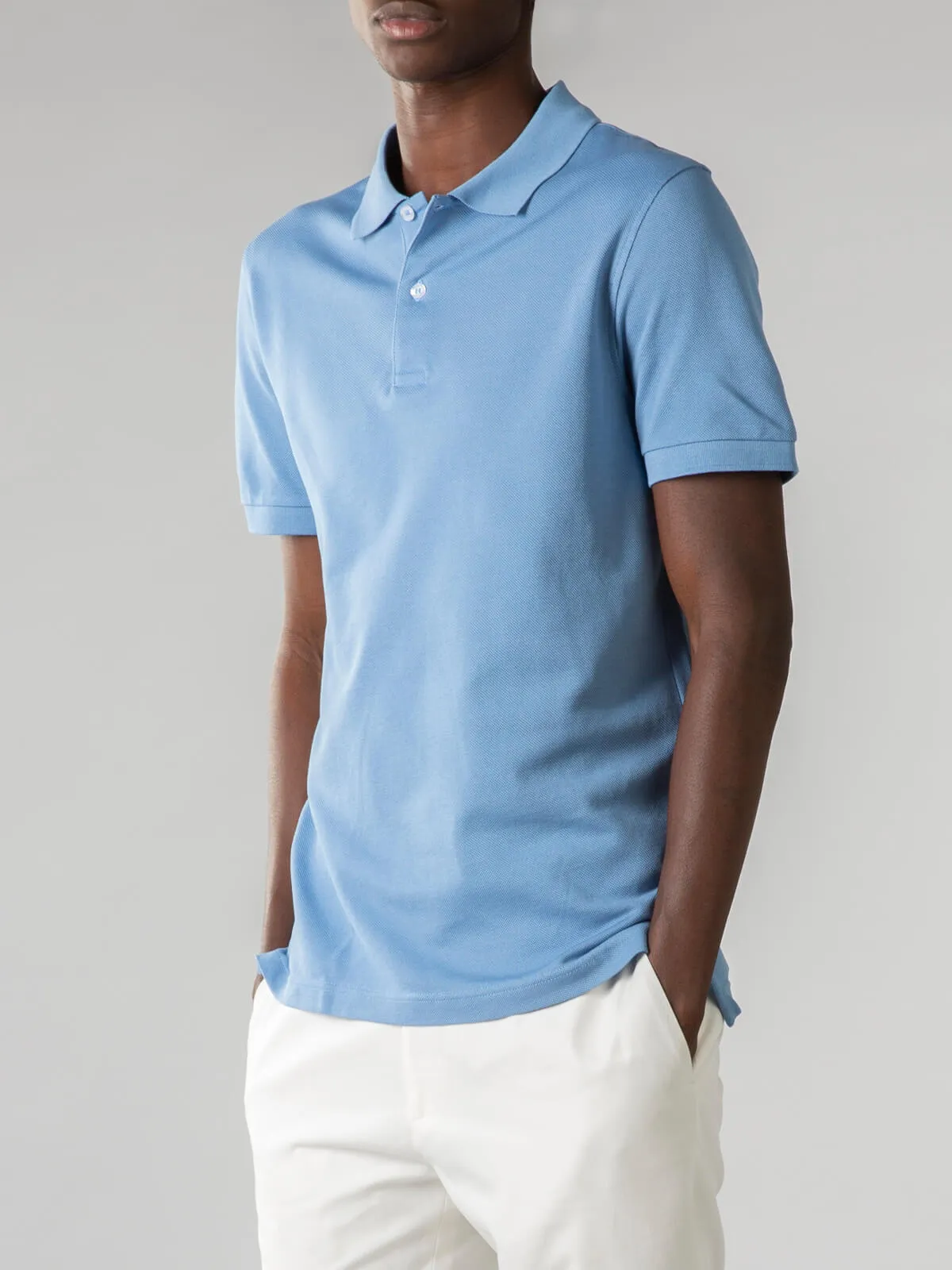 Mid Blue Polo Shirt sold by Aurelien product image thumbnail 3